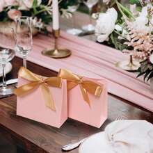 5/10/20个装粉色和白色牛皮纸手提袋，粉色礼品袋，纯色礼品袋，精品迷你便携小购物袋，婚礼派对礼品袋，婴儿派对，生日派对，礼品袋，伴娘袋，母亲节毕业礼物 - 禮盒 - 查看 3