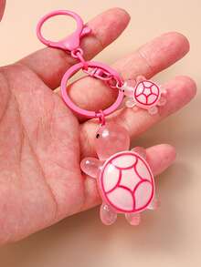 1pc Cute Resin Big & Small Turtle Keychain, Cartoon Animal Backpack Pendant, Mobile Phone Charm - Multicolor - View 5