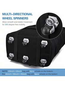 Maletón expandible, maleta rodante plegable para viajes y viajes de negocios - Negro - Ver 9