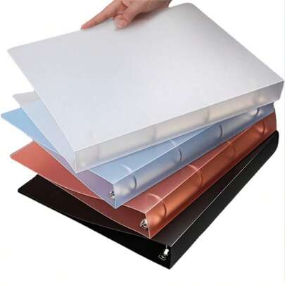 Bìa hồ sơ A4 trong suốt 4 khoen, 2 lỗ bằng PP dày chống thấm nước, thích hợp đựng văn phòng phẩm, tài liệu văn phòng, tạp chí, đồ dùng học tập, trở lại trường