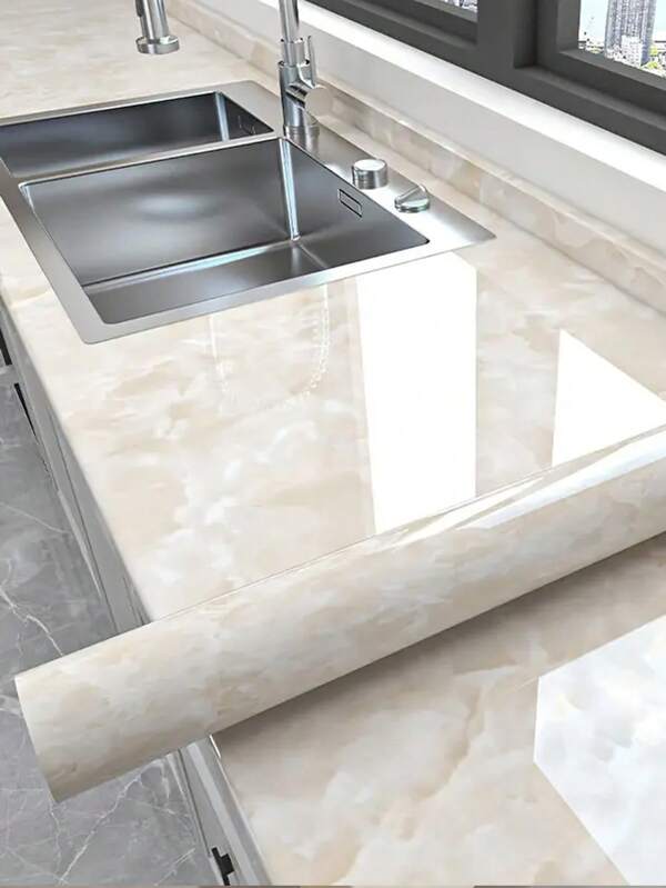 Marble Pattern Self-Adhesive Kitchen Backsplash Wallpaper - Oil/Heat/Water Resistant, Suitable For Cabinets, Stoves And Countertops, Easy To Install And Removable Wall Paper Wall Stickers Room Decor Wall Decor