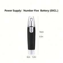 1 No.5 Battery Powered, Electric Men's Nose Hair Shaver, Nose Hair Cleaner, Mini Shaver