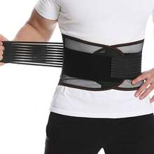 Adjustable Back Brace For Lower Back Support - Breathable Waist Belt Lumbar Support For Men And Women - Black - View 6