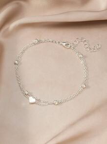 1 Peça Tornozeleira com Pingente em Forma de Coração e Símbolo do Infinito, Contas de Liga de Zinco Criativo com Tartaruga, Joias de Praia da Moda para Mulheres