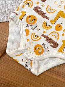 4 PCS Infant Boy Girl 0-12 Months Pure Cotton Casual Short Sleeves Cute Cartoon Baby Bodysuits Four Seasons - Multicolor - View 7