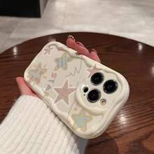 Funda para teléfono 1PC 16, Ola Blanca con Estampado de Cuadros Coloridos, Anticaída, diseño Lindo y Divertido, teléfono Todo Incluido, Mejor Familia y Amigos, Adecuado 16 15 14 13 12 11 Pro y Otros - Colores mixtos 1 - Ver 4