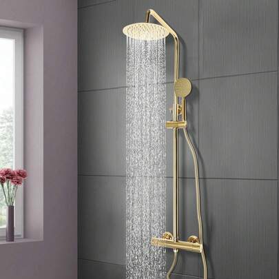 YUNRUX Retro Shower System Shower Set Shower Fitting Gold Bathroom Rain Shower With Hand Shower Shower System Rain Shower Shower Set