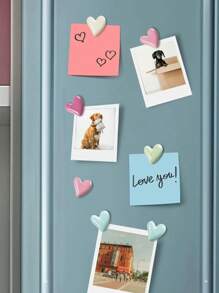 10pcs Macaron Color Fridge Magnets Silver/Golden Magnets Cute Love Decorative Magnets Silver Fridge Magnets Small Home Kitchen Magnet Set Colorful Magnetic Decoration Suitable For Office Whiteboard(Including The Corresponding Number Of Magnets And Sufficient Adhesive Stickers)