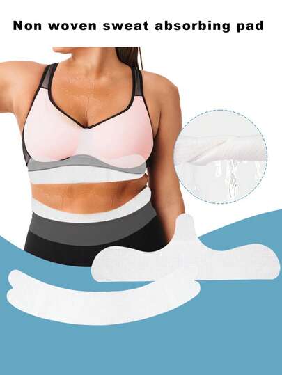 10pcs/1pc Disposable Bra Pads For Absorbing Sweat Under Breasts To Protect Bra, Abdomen Pads, Non-Woven Bra Pads, Breast Sweat Pads For Women, Underwear Accessories, Suitable For Daily Wear, Sports Or Travel, All Seasons