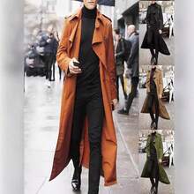 2025 Men's Mid-Length Windbreaker European And American Men's Long Coat - 卡其色 - 查看 2
