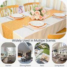 1/6/12Pcs Gold Sequin Table Runner Set, Shimmering Sequin Tablecloth, Perfect For Weddings, Parties, Table Decorations, Banquets, Holidays,  Wedding Supplies, Home Decor, Western Decor,St Patrick's Day,Room Decor, Spring Decor, Living Room Deccor,Bachelorette Party,Easter, Graduation Ceremonies, And Bridal Gifts, Making It The Ideal Choice For All Festive Occasions. - 金色 - 查看 7