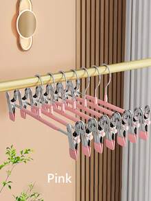 10pcs Stainless Steel Pants Clips - Expandable, 35g Weight, Seamless, Easy To Use - Ideal For Wardrobe And Home Use - Great For Hanging Skirts And Children's Clothing