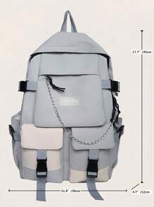 时尚纯色大容量女士背包，适合中学生和大学生的校园返校书包，轻便休闲户外旅行度假背包，多功能拉链开合日常通勤办公室背包