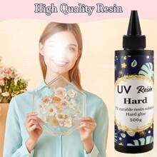 1PC UV Resin 30g/60g/100g/200g/300g/500g - Upgraded Hard Type Crystal Clear Ultraviolet Curing UV Epoxy Resin For Craft Jewelry Making Art Decorations, Earrings, Necklace - Fast Curing And Low Odor Transparent Solar Cure Sunlight Activated Thin Resin