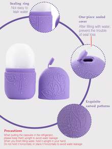 Bộ 4 món dụng cụ massage mặt Gua Sha, mặt nạ đá lạnh, cọ rửa mặt, con lăn massage toàn thân, bộ dụng cụ massage màu tím dùng cho massage toàn thân và nâng cơ mặt. - Màu tím - Xem 6