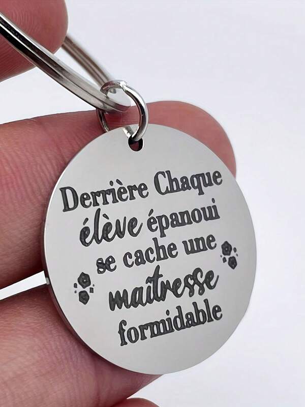 Stainless Steel Teacher Appreciation Keychain - "Behind Every Happy Student Is A Remarkable Teacher" Engraved, Ideal Gift For Teacher's Day, Collegiate Style, Teacher Appreciation Gifts
