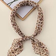 1pc Chiffon Floral Print Scarf, Thin Square Scarf, Casual Versatile Fashion Elegant Neckscarf For Professional Women, Spring/Autumn For Dress