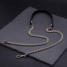 1-Pack Gold Metal Chain With Black PU Leather Strap - Stylish Alternative To DIY Handbag And Shoulder Bag Accessories, Secure Square Clasp For Versatile Fashion Design, Wallet Strap, DIY Wallet Making