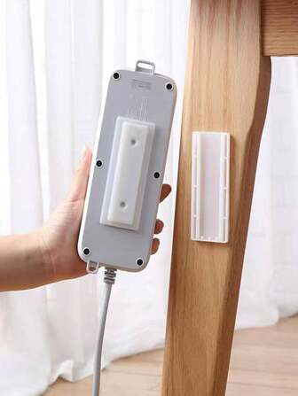 1pc Wall Mounted Socket Bracket, Self-Adhesive Desktop Socket Bracket, No Need For Punching, Home Decoration Router Bracket And Cable Management Bracket