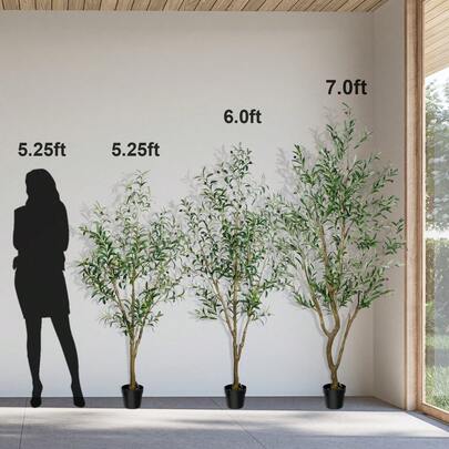Artificial Olive Tree 5 6 7 Ft Faux Fake Potted Plants With Realistic Leaves And Fruits For Outdoor Indoor Office Home Decor