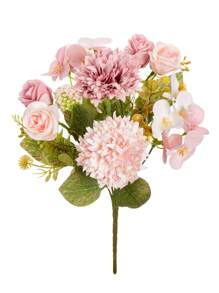 1 Pieza Flores artificiales de peonía de seda Ramo de hortensias para decoración de boda DIY, material para corona, flores para sujetar en la muñeca, en el pecho, en la cabeza, decoración para el auto de bodas, decoración de arco del dintel, para decorar el hogar, el comedor, el dormitorio, floreros, materiales de decoración para fiesta de cumpleaños, regalos para el Día de San Valentín y Año Nuevo