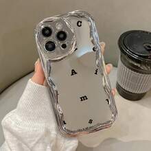 Funda para teléfono 1 pieza Diseño de TPU Teléfono ondulado galvanizado, evita el desgaste, transpirable, resistente al calor y al polvo, adecuado 11, 12, 13, 14, 15, 16 Plus Pro Promax XSMAX X/ XS - Blanco - Ver 1