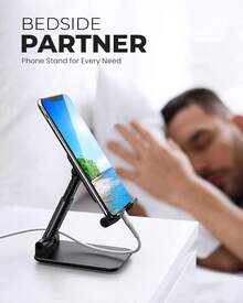 Universal Adjustable & Foldable Mobile Holder Tabletop Phone Desk Stand: Multi-Angle, Anti-Slip Mobile Stand Compatible With All Device - White - View 10