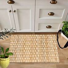 1 pieza, alfombra de cocina hecha a mano con cuerda de paja y estampado de bambú, antideslizante de diatomita, alfombra rectangular impresa en 3D, adecuada para sala de estar, dormitorio, pasillo, baño, lavandería - Alfombra de poliéster para decoración del hogar, interior y exterior