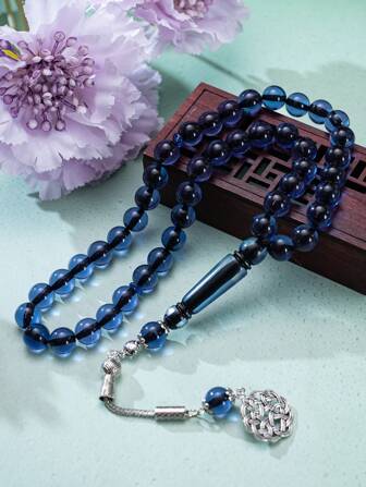 1pc 45pcs 10mm Resin Prayer Beads Bracelet, Fashionable & Versatile Arabic Style, Colorful Luxury Resin Accessory