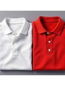 KIT 2 Polo  Comfort And Durability With The Brand Signature - 紅色和白色 - 查看 1