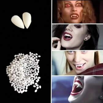 Suit Resin Vampire Teeth Fangs Props Diy Teeth Plus Glue Teeth Props Cosplay Vampire Party