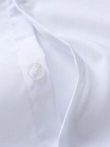 BOARNSEORL Baby Boys' Gentleman Bodysuit Long Sleeve Shirt With White Front Button Bowknot, Fashion Versatile For Daily, Holiday, Party Wear - White - View 3