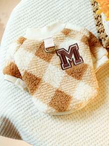 1 件宠物服装，快乐小狗/小猫休闲时尚可爱舒适圆领毛衣，适合小型犬/猫、贵宾犬/泰迪熊