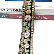 1 pezzo di nastro ricamato Ral, 2 iarde di guarnizione tessile per DIY, forniture per cucito, decorazioni per la casa, confezioni regalo - bianco/rosso