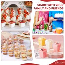 50 Stück/Set 59ml Mini Dessertbehälter, Mini Pudding Becher, Sommer Dessert Behälter, Eiscreme Becher, Mousse Kuchen Behälter, geeignet für Muttertag, Geburtstags Party, Einschulung, Abschlussfeier, Hochzeit, Singles Party, Halloween, Weihnachten und andere Feiertage
