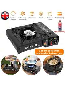 2100W High-Power Yet Featherlight Gas Stove - Fits In Backpack For Hiking/Camping - Black - View 1