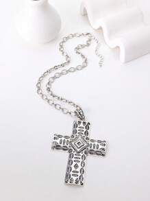 1 pezzo Collana vintage con pendente in stile europeo minimalista con motivo geometrico in perline CCB, design unisex