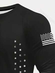 maglietta a maniche lunghe da uomo con stampa geometrica 3D, stile casual con collo a giro, in blend di poliestere, lavabile in lavatrice, perfetta per la primavera/autunno