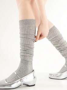 1 双/3 双女士薄款竖条纹及膝袜，透气百搭，夏季 - 彩色 - 查看 9