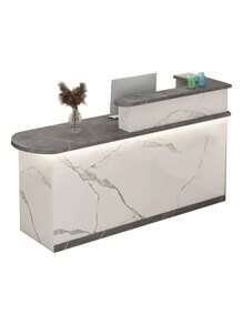 Modern Reception Desk With Drawer And Lock 120cm - 灰色 - 查看 2