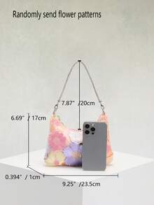 1 件华丽网眼刺绣和提花 3D 花卉图案优雅单肩包，适合日常通勤、夏季海滩旅行和休闲度假（花卉图案随机发送）