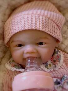 13 英寸 Pascale 或 Vivienne 硅胶重生女孩娃娃手工婴儿新生儿娃娃儿童生日礼物 - Silicone Girl - 查看 8