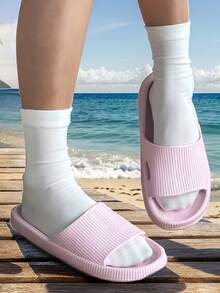 Dép xỏ ngón thời trang mùa hè mới dành cho nữ, giản dị, thanh lịch, làm bằng chất liệu EVA, mềm mại, thoải mái, nhẹ, thoáng khí, chống trượt, không gây tiếng ồn, chống mùi, nhanh khô khi đi trong nhà. - Hồng - Xem 6