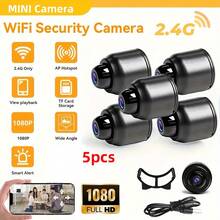 5pcs Wireless  Camera 1080P HD Indoor/Outdoor With Night Vision, Motion Detection Alerts, Voice Assistant Compatible, USB Rechargeable, Wi-Fi Enabled For Home  Surveillance, Wireless Outdoor  Camera, Property Protection, Modern , Highquality Lens, Smart Surveillance, Office - 5pcs - 查看 1
