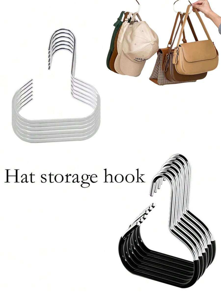 3 件套多功能帽钩架，衣橱、宿舍收纳整理器，可挂帽子、领带、皮带、围巾，便携式旅行衣架，适用于家庭、校园、酒店 - 彩色 - 查看 1
