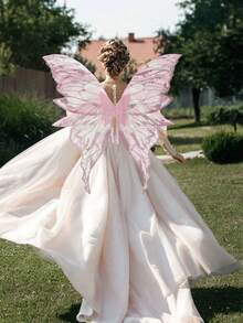 Large 4-Leaf Foil Butterfly Wings/Wing Set, Shiny Transparent Fairy Wings Costume For Adults, Angel Wings For Women, Christmas Wings - Multicolor - View 4