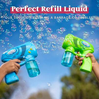 EduCiro 1000ml 浓缩泡泡液补充装，适用于泡泡枪和泡泡机，持久肥皂水，防漏瓶，透明蓝色液体，适合持续户外玩耍、夏季派对、生日庆祝和家庭娱乐活动