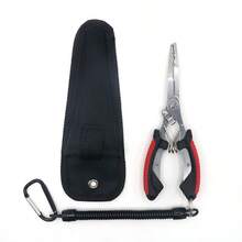 长嘴钓鱼钳不锈钢鱼钩钳去钩器开口环钳带挂绳适用于淡水咸水