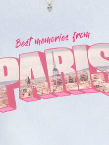 slogan of the alphabet，Ribbed Cotton Women's T-Shirt,College Style Spring Summer New Sports Women's,Draped Fashion Soft Breathable Women's Short Sleeve Tight Top - 白色 - 查看 4