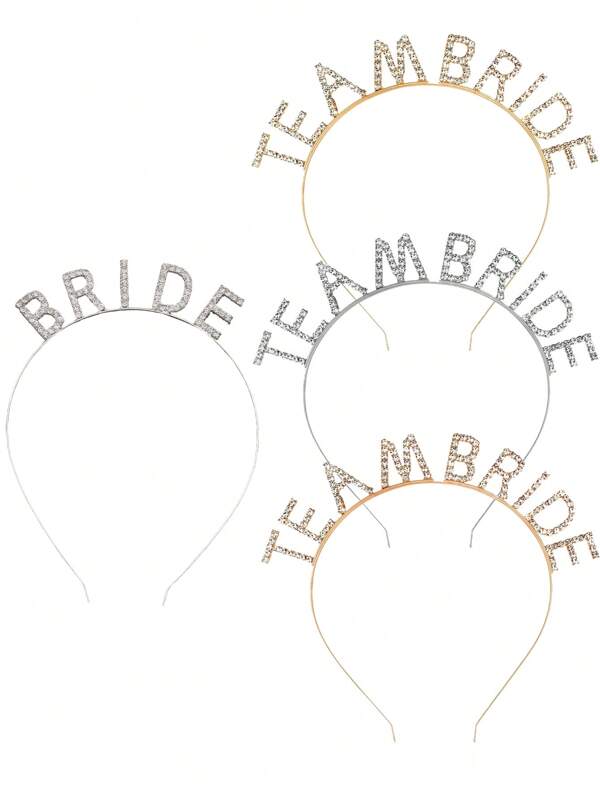 1/6/12PCS TeamBride Headband, Rhinestone Bride Headband, Bachelorette Party Decoration Rhinestone Bridesmaid Headbands For Bridal Shower, Bachelorette Party, Wedding